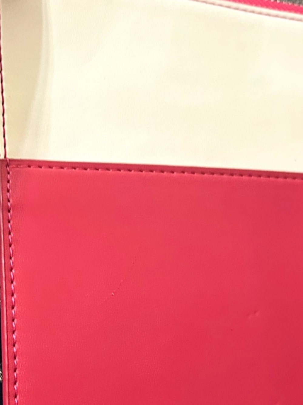 Vera Bradley Vibrant Pink , White and Red Leather Wristlet NWOT - Picture 6 of 9